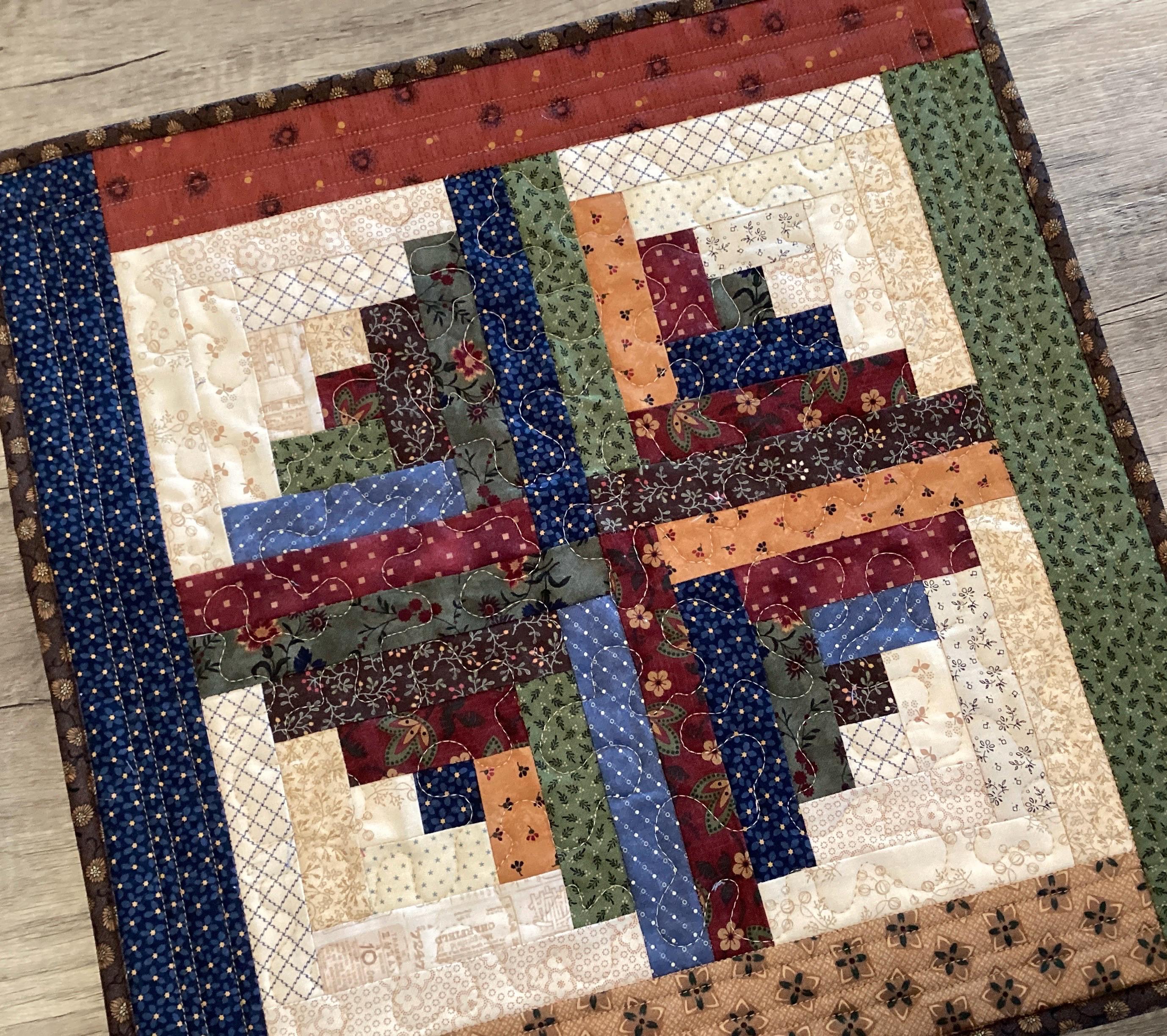 Log Cabin Quilted Table Topper - Etsy