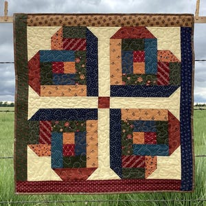Log Cabin Heart Wall Quilt, 30.5”x30.5”