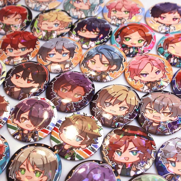 NEU!! Holographische Enstars Ensemble Sternen passende Einheit Buttons | 1,7 "/ 44 mm