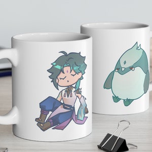 Sleepy Xiao + Xiao Bird Plushie Mug