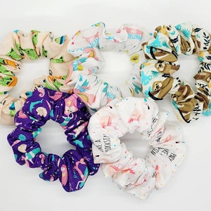 Cactus scrunchie, Llama scrunchie, Mermaid scrunchie, Sloth scrunchie, Hair scrunchie, Scrunchie Set, gift for her, vsco girl scrunchie