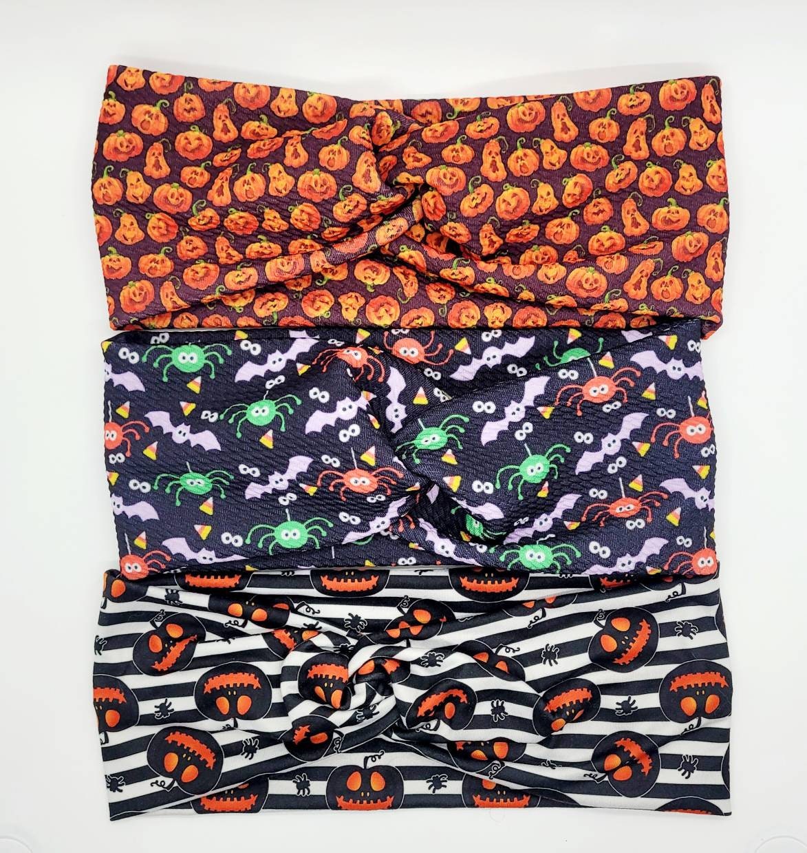 Halloween Headbands, Pumpkin Headband, Spiders, Boho Twist Headband