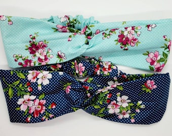 Boho Twist Headband, Turban Twist Headband, Wide headband, Floral Headband, Stretchy Headband, Headband for women, Nurse Headband, Yoga