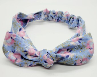 Easter Headband, Baby Bow Headband, Floral baby headband, Boho headband, Tie headband, Top knot, stretchy headband, headband for kids,