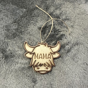 personalized Highlander cow ornament | car charm