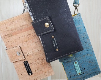 CUSTOM ORDER message me 1st: cork/vegan leather wallet, add strap or ID window receive a design board for your one-of-a-kind luxe 6cc slot