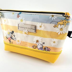 Clear Vinyl Zippered Pouch: Faux Leather Bottom, USA Handmade