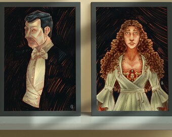 Phantom of the Opera Print | Erik & Christine Portraits