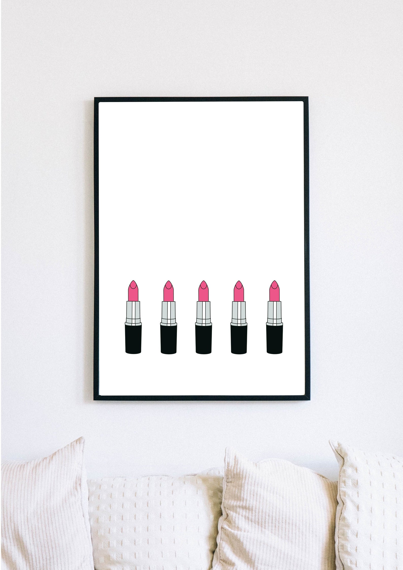 Lipsticks Wall Art Lipstick Art Print Red Lipstick Pink Etsy