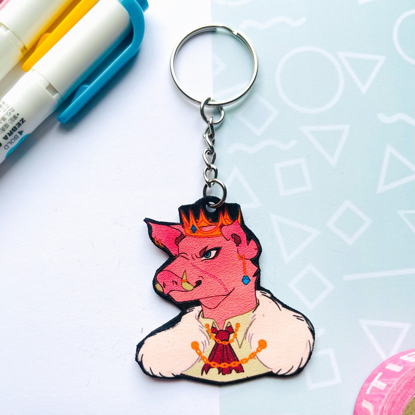 Technoblade Minecraft Keychain Etsy