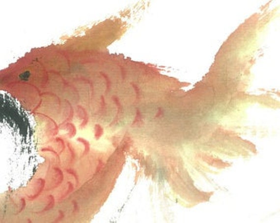家の装飾プリント、手探り金魚、壁の装飾、中国の水墨画、ペンとインク