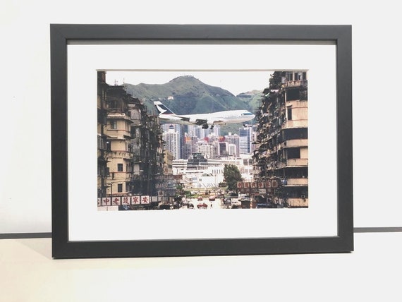 Cathay Pacific, Checker Board, Airplane Photo Print, Kai Tak