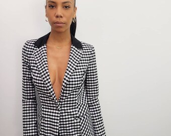womens gingham blazer