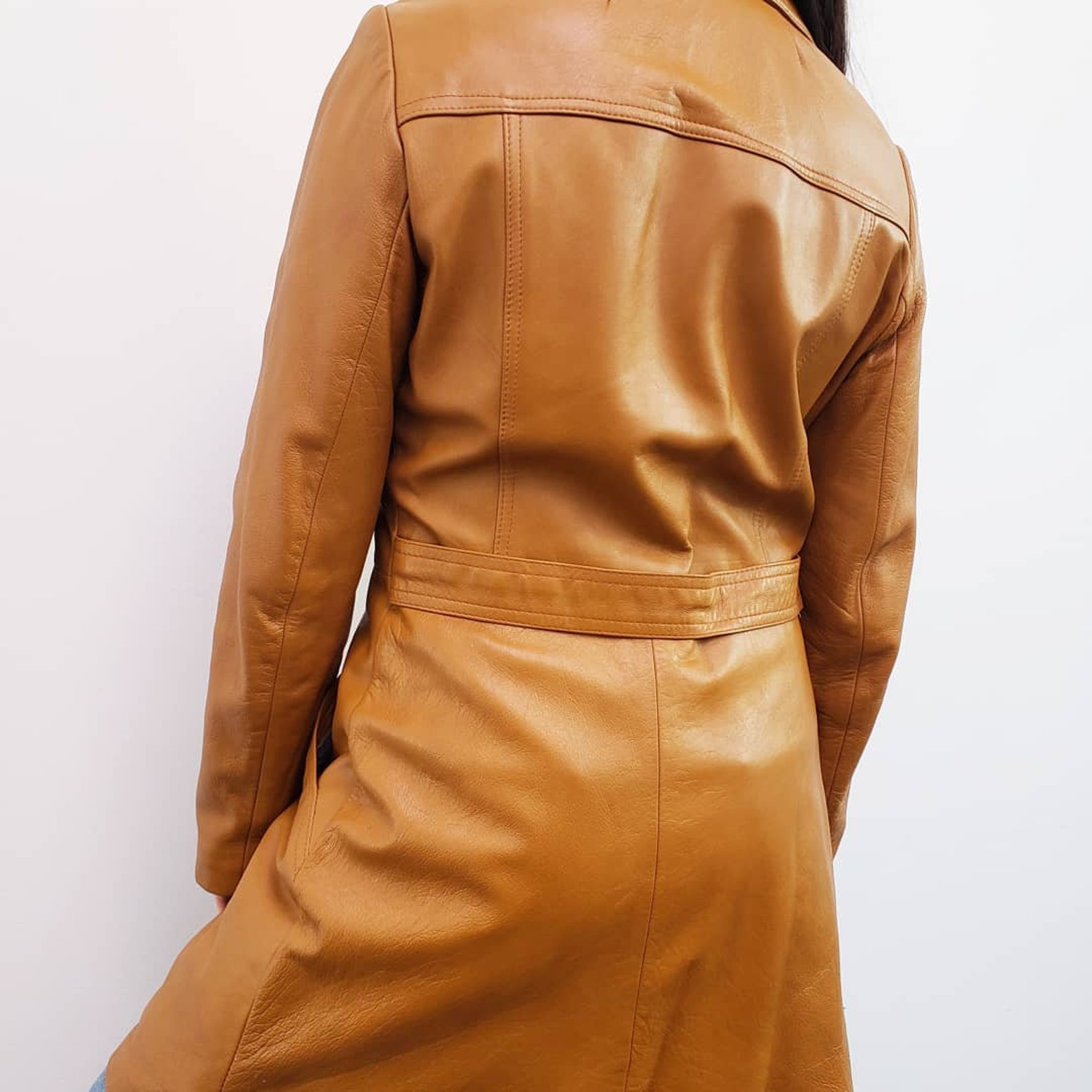 Vintage caramel tan brun années 70 veste de voiture manteau en Etsy