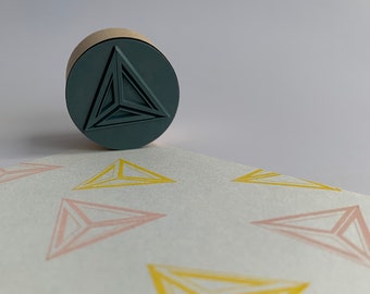 Platonic Solid Stamp. Tetrahedron. four faces . Fire element. Solar Plexus. Chakra. Pyramid. Geometry Stamp
