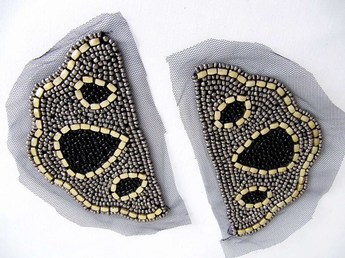 A Pair Cloud Shoulder Pad Beaded Shoulder Epaulettes Gold Etsy UK