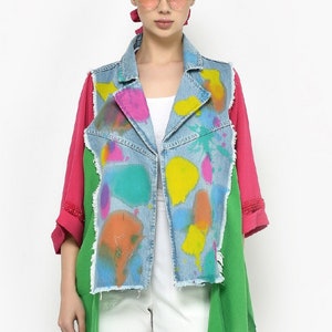 Colourful Denim JacketJean Jacket Outfits,Boho Style Jean Jacket,Designer Jacket,Luxory Women Jacket,Festival Jeans,Women Denim Jacket