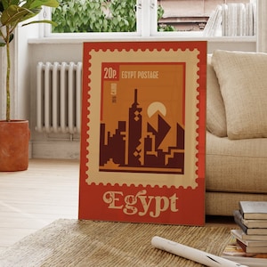 Ägypten | Kairo | Pyramiden | Vintage Reise Poster | Reise Stempel Print Kollektion | Wohnzimmer/Schlafzimmer/Küchenwand | A5/A4/A3/A2/A1/A0