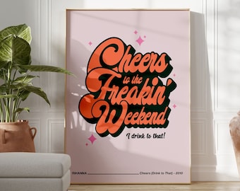 Rihanna Poster | (Cheers) Drink To That Print | Loud Album Art | Living Room/Bedroom/Kitchen Wall Art | A5/A4/A3/A2/A1