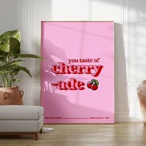 Unofficial Sally Cinnamon Inspired Print | You Taste of Cherryade | Madchester | Living Room/Bedroom/Kitchen Wall Art | A5/A4/A3/A2/A1/A0