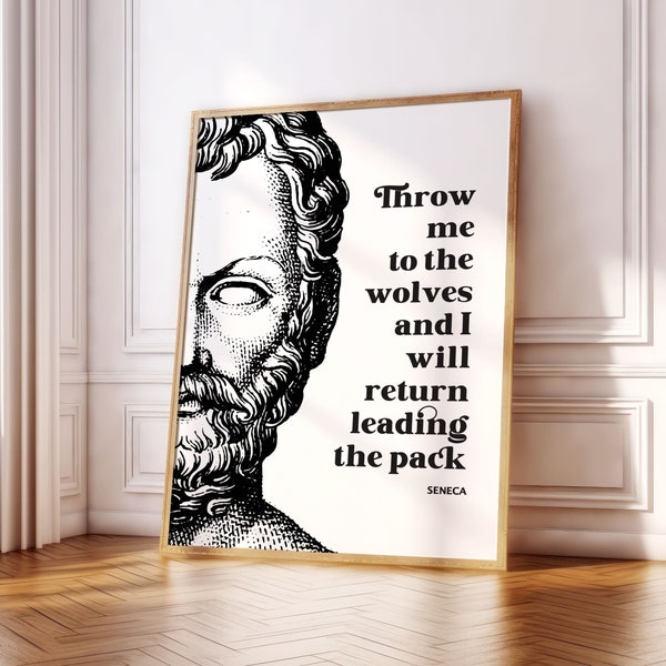 Seneca Poster Print | Stoicism | Philosophy | Inspirational | Motivational | Living Room/Bedroom/Kitchen Wall Art | A5/A4/A3/A2/A1