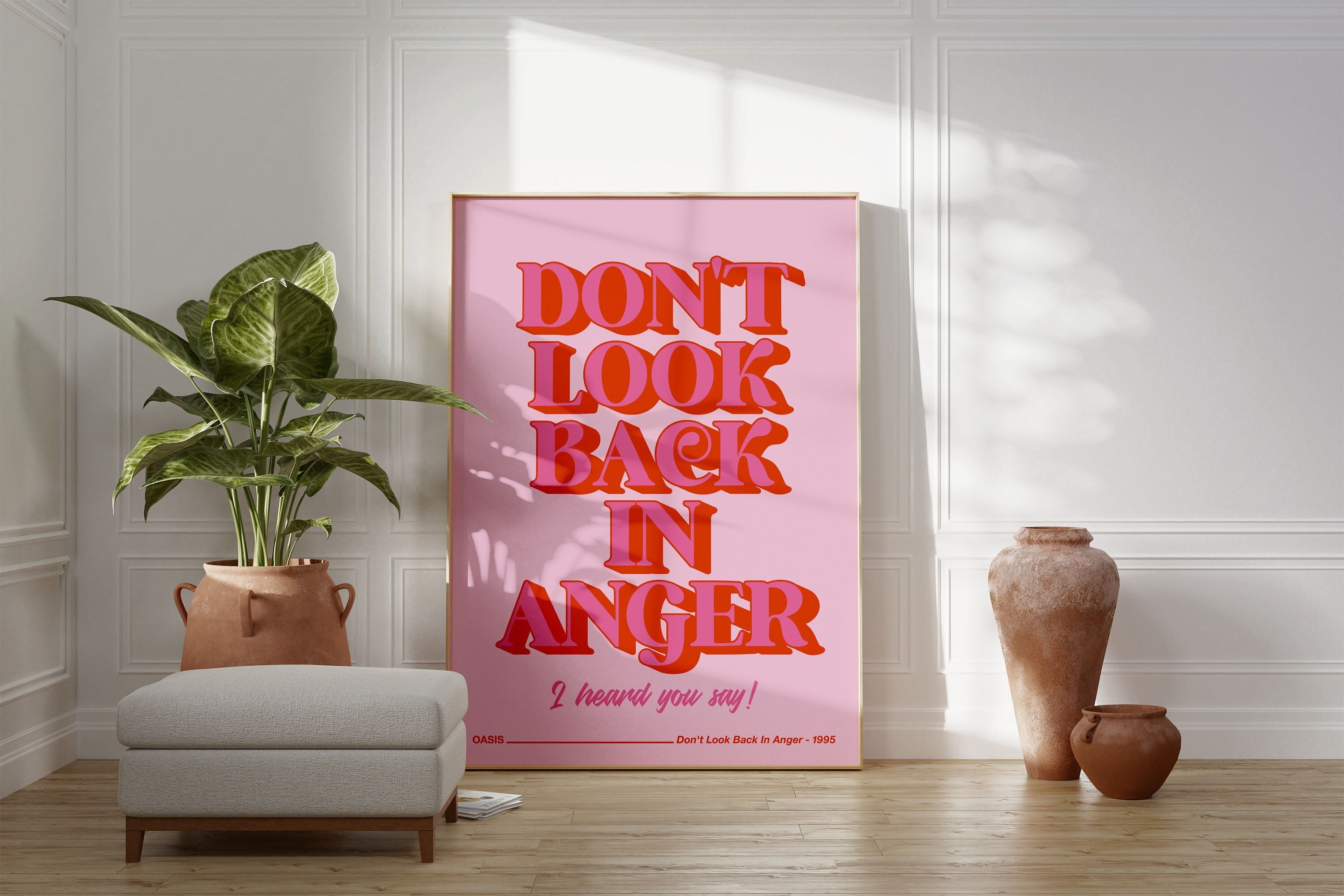Stampa non ufficiale ispirata a "Don't Look Back In Anger" / Gallagher / Decorazione murale per soggiorno/camera da letto/cucina / A5/A4/A3/A2/A1/A0