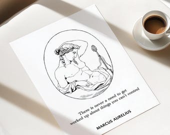 Marcus Aurelius Poster Print | Stoicism | Philosophy | Motivational Quotes | Living Room/Bedroom/Kitchen Wall Art | A5/A4/A3/A2/A1
