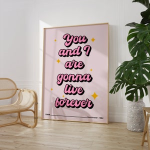 Impresión no oficial inspirada en &quot;Vive para siempre&quot; / Definitivamente quizás / Gallagher / Arte mural para sala de estar, dormitorio y cocina / Tamaño A5/A4/A3/A2/A1/A0