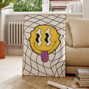 Impression Sourire Acid House | Années 90 | Ravir | Affiche de musique | Musique house | Art mural salon/chambre/cuisine | A5/A4/A3/A2/A1/A0
