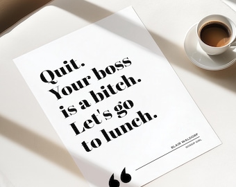 Gossip Girl Poster Print | Blair Waldorf | Boss is a bitch | Meester | TV Series | | Living Room/Bedroom/Kitchen Wall | A5/A4/A3/A2/A1/A0