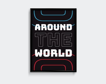 Daft Punk Posters | Daft Punk Prints | Homework |Around The World | Living Room/Bedroom/Kitchen Wall Art | A5/A4/A3/A2/A1
