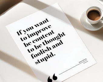 Epictetus Print | Stoicism | Philosophy | Inspirational | Motivational Quotes | Living Room/Bedroom/Kitchen Wall Art | A5/A4/A3/A2/A1