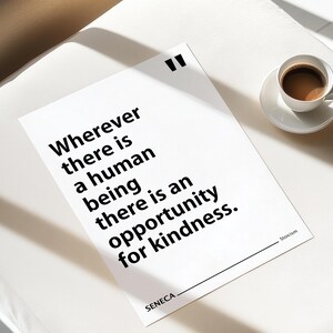 Seneca Stoic Quote Print | Inspirational Philosophy Wall Art image 1
