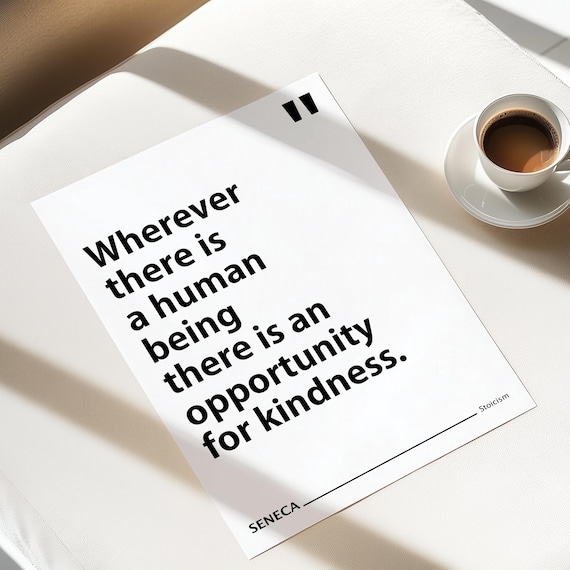 Seneca Stoic Quote Print | Inspirational Philosophy Wall Art