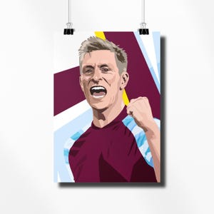 Inoffizielle Burnley Poster | Ben Mee Druck | Die Weinrot | Torfmoor | Wohnzimmer/Manneshöhle/Schlafzimmer/Küche Wandkunst |A5/A4/A3/A2/A1