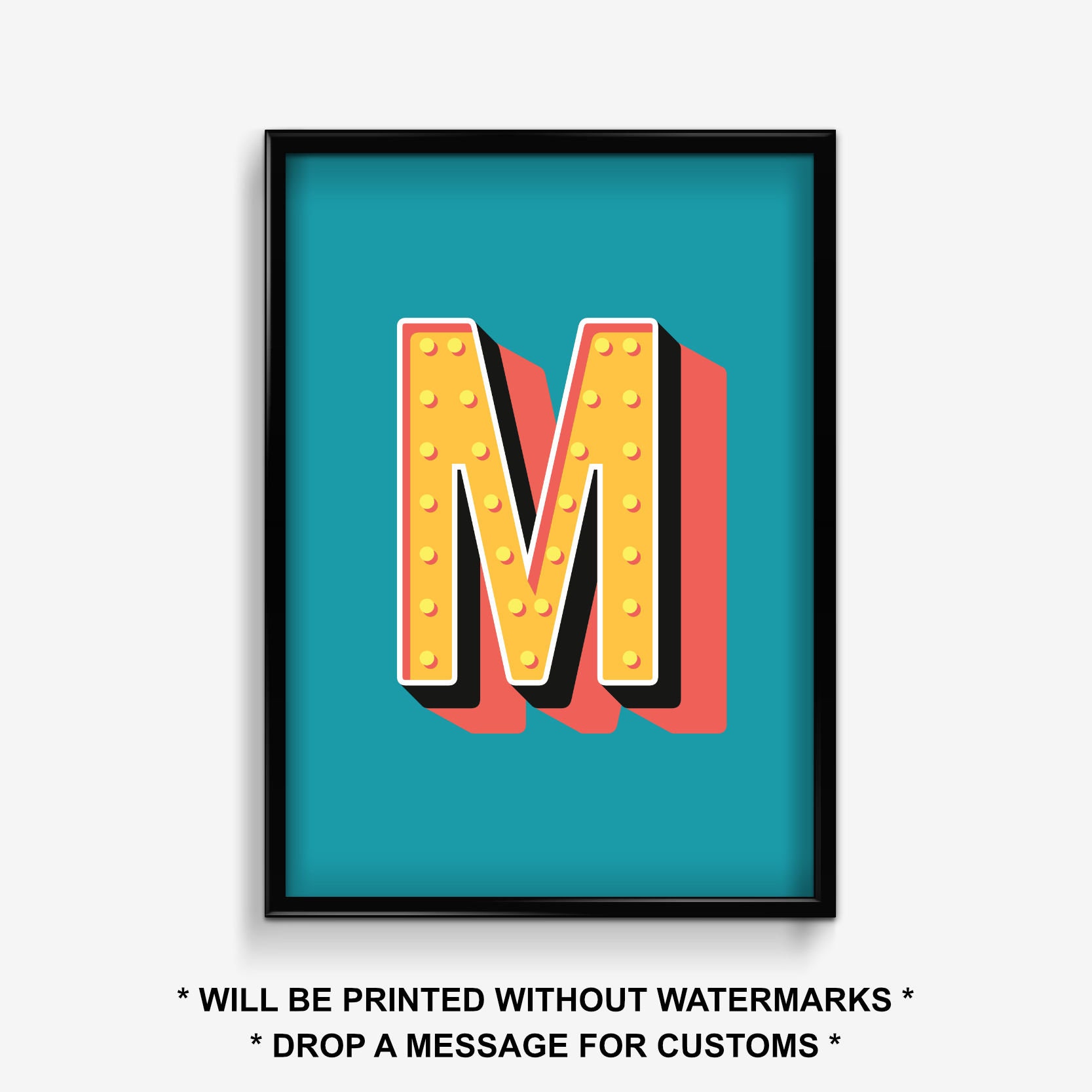 Custom Letter Print | Modern Bold Font | Personalised Alphabet Print ...