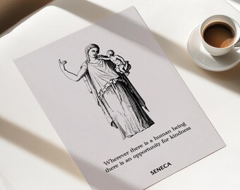 Seneca Print | Stoicism | Philosophy | Inspirational | Motivational Quotes | Living Room/Bedroom/Kitchen Wall Art | A5/A4/A3/A2/A1/A0