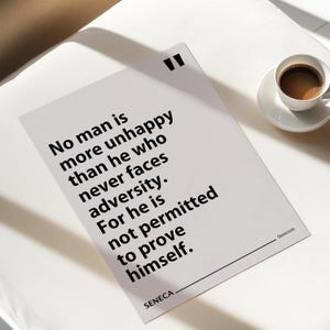 Seneca Print | Stoicism | Philosophy | Inspirational | Motivational Quotes | Living Room/Bedroom/Kitchen Wall Art | A5/A4/A3/A2/A1/A0