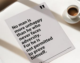 Seneca Print | Stoicism | Philosophy | Inspirational | Motivational Quotes | Living Room/Bedroom/Kitchen Wall Art | A5/A4/A3/A2/A1/A0