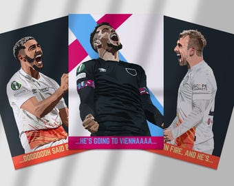 Unofficial Set of 3 Prints | Benrahma | Fornals | Bowen | ECL Final | Living Room/Bedroom/Kitchen Wall Art | A5/A4/A3/A2/A1/A0