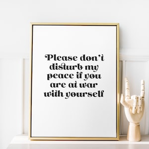 Don't Disturb My Peace Vintage Typographic Poster Print | Zen | Priorities | Living Room/Bedroom/Kitchen Wall Art | A5/A4/A3/A2/A1/A0