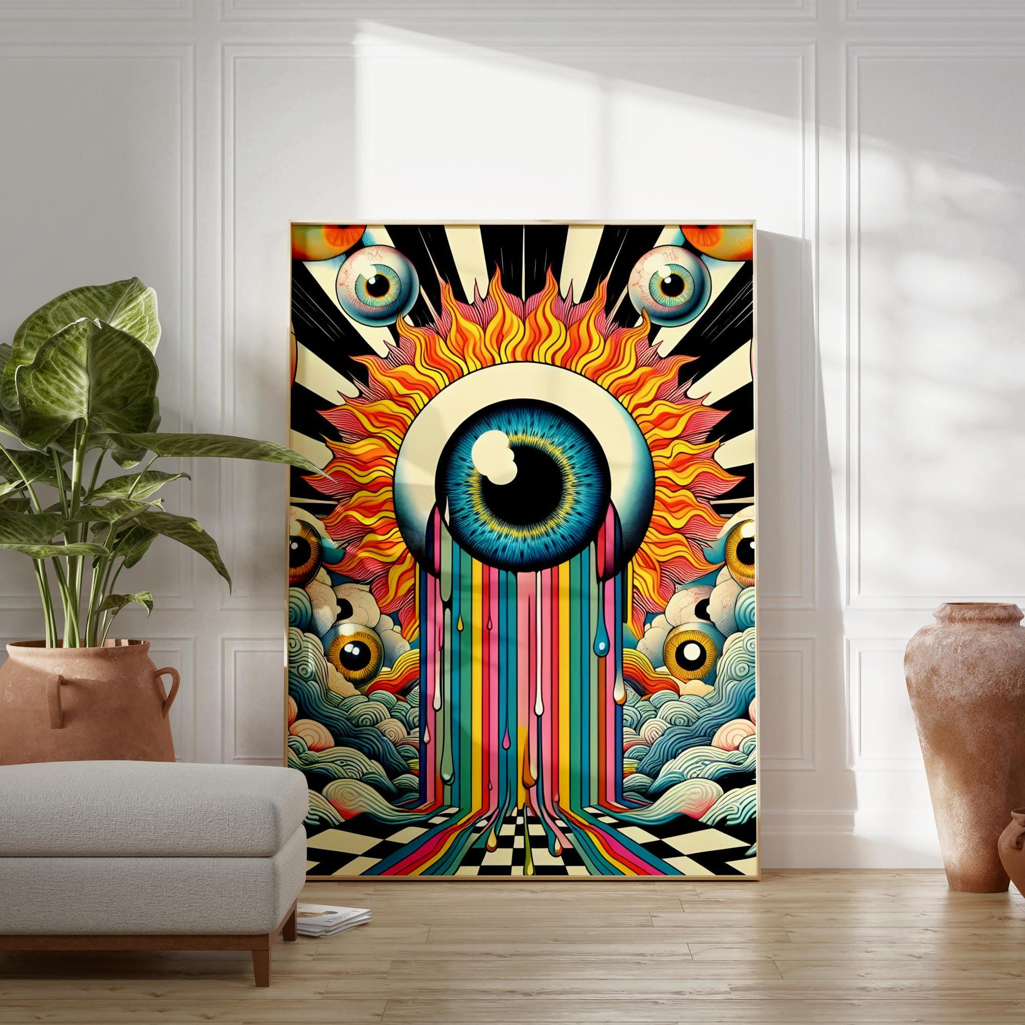 Trippy 90's Rave Inspired Poster | Ecstasy | Mushrooms | Rave | 90's ...