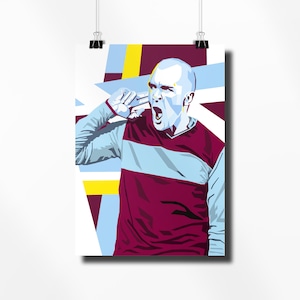 Burnley FC Poster | Dean Marney Print | The Clarets | Turf Moor | Living Room/Man Cave/Bedroom/Kitchen Wall Art |A5/A4/A3/A2/A1