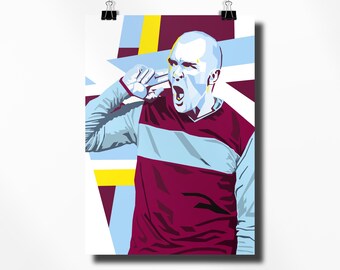 Unofficial Dean Marney Burnley Pop Art Print | Clarets Wall Art