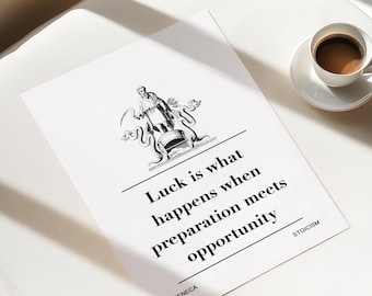 Seneca Print | Stoicism Poster | Philosophy | Inspirational | Motivational Quotes | Living Room/Bedroom/Kitchen Wall Art | A5/A4/A3/A2/A1/A0