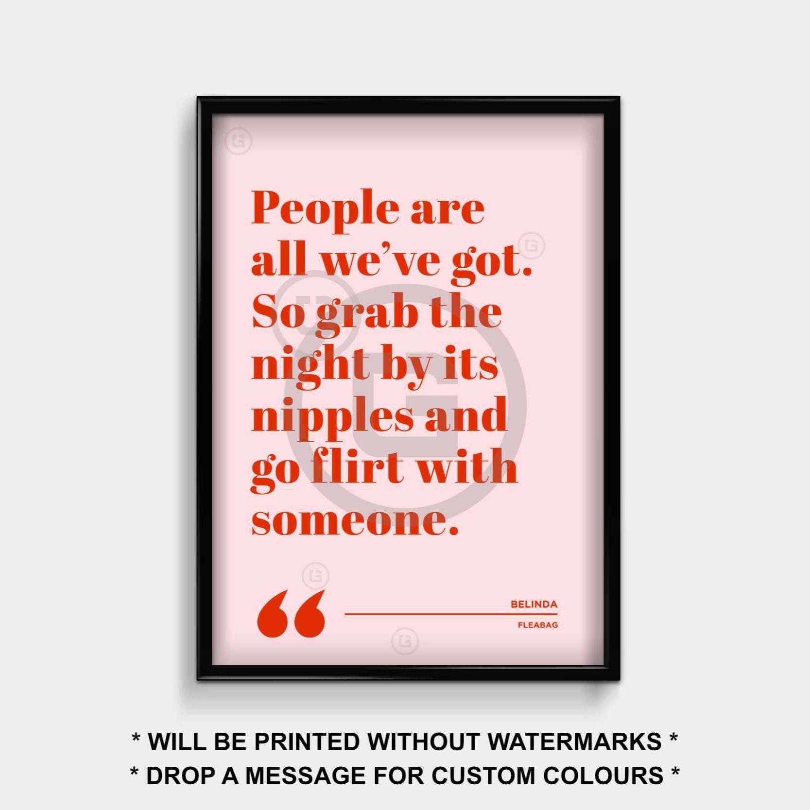 フリーバッグ ポスタープリント | ベリンダ | クリスティン・スコット・トーマス | 名言集 | TVシリーズ |  リビングルーム/寝室/キッチンの壁掛け | A5/A4/A3/A2/A1/A0 - Etsy 日本, image size:1667x1667