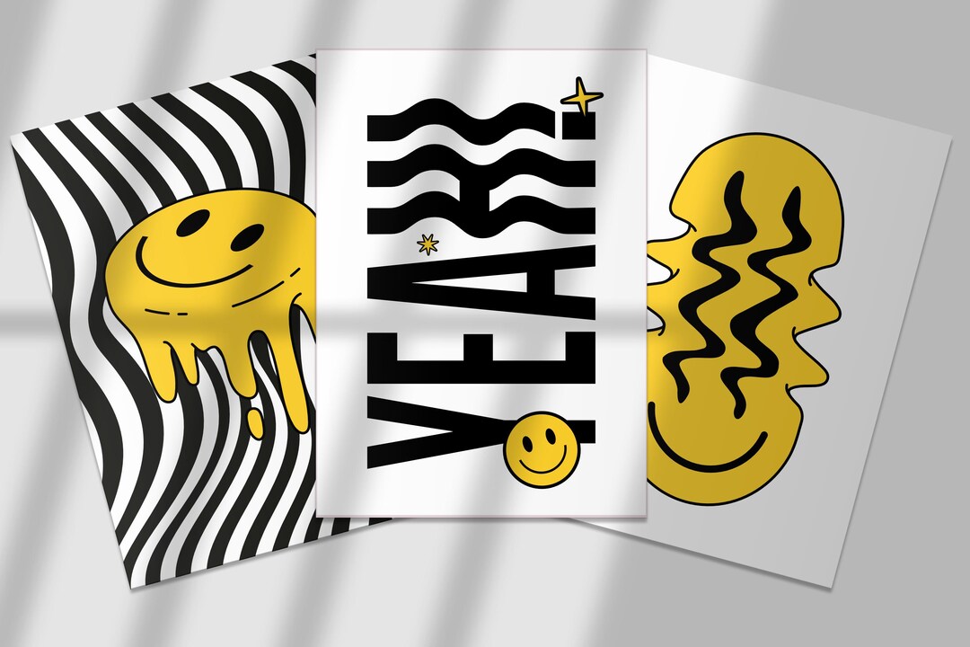 Set of 3 Prints | 90's Rave | Rave Music | Rave Flyer Art | Acid House ...