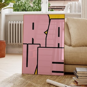 Affiche typographique Rave | Années 90 | Ravir | Affiche de musique | Musique house | Art mural salon/chambre/cuisine | A5/A4/A3/A2/A1/A0