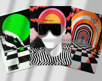 Set of 3 Prints | 90's Rave | Rave Music | Rave Flyer Art | Acid House | Lyrics | Living Room/Bedroom/Kitchen Wall Art | A5/A4/A3/A2/A1/A0