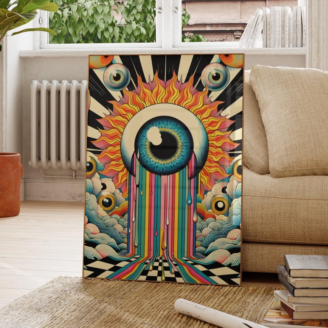 Trippy 90's Rave Inspired Poster | Ecstasy | Mushrooms | Rave | 90's ...